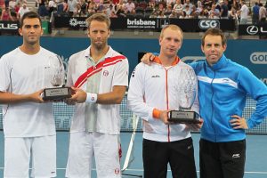 Doubles champions Paul Hanley (Australia) and Lukas Dlouhy (Czech Republic), and runner-up duo Horia Tecau (Romania) and Robert Lindstedt (Sweden).