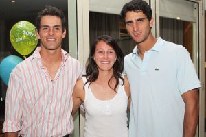 Columbian players Santiago Giraldo, Mariana Duque Marino and Robert Farah.