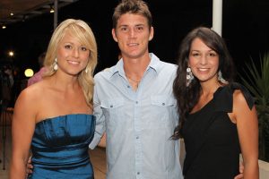 Tarryn and Matt Ebden, and sister Kim, of Australia, celebrated together at the player's New Years eve party.