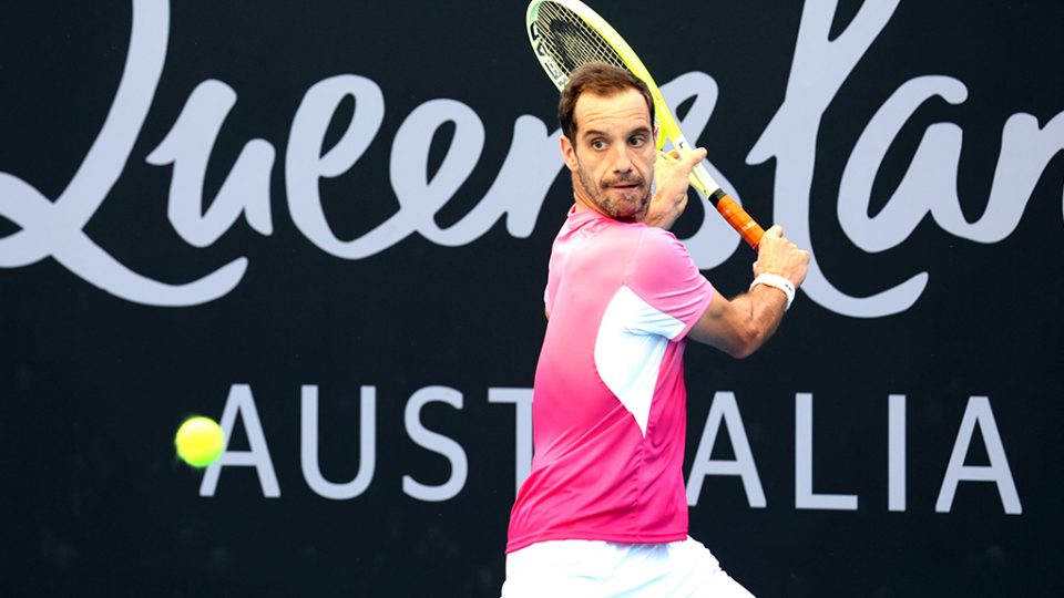 Richard Gasquet wins his opening qualifying match against Derek Pham at the 2025 Brisbane International. Photo: TENNIS AUSTRALIA/ JASON O'BRIEN