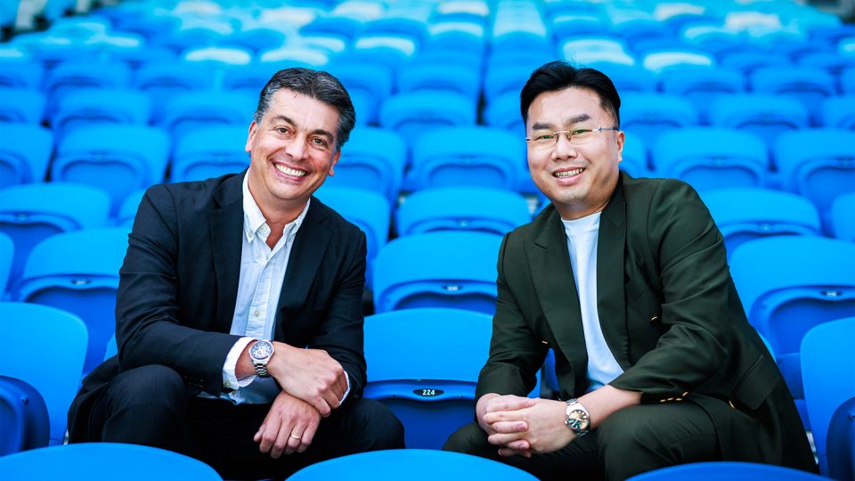 Marketing and Product Manager Jae Lee (R) with Cedric Cornelis, Tennis Australia Chief Commercial Officer.