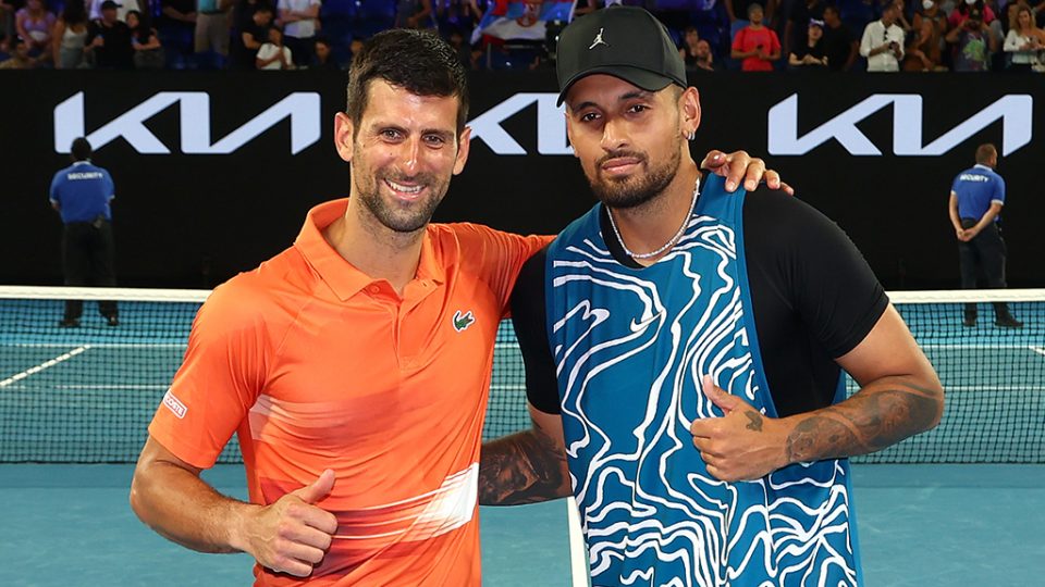 Novak Djokovic and Nick Kyrgios will team up in the doubles at the Brisbane International. Photo: Getty Images