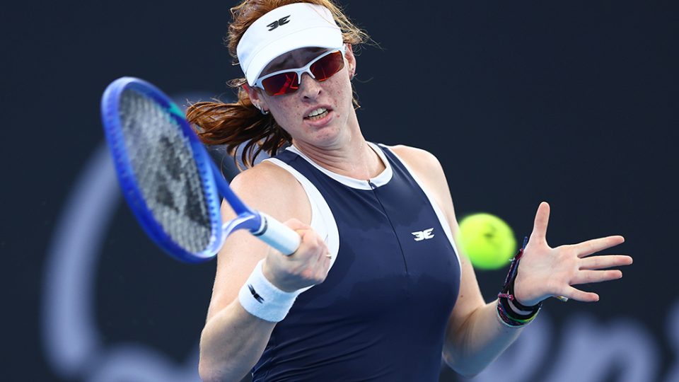 Maya Joint defeats compatriot Maddison Inglis in the opening round of the 2025 Brisbane International at Pat Rafter Arena on Sunday. Photo: Chris Hyde/Getty Images