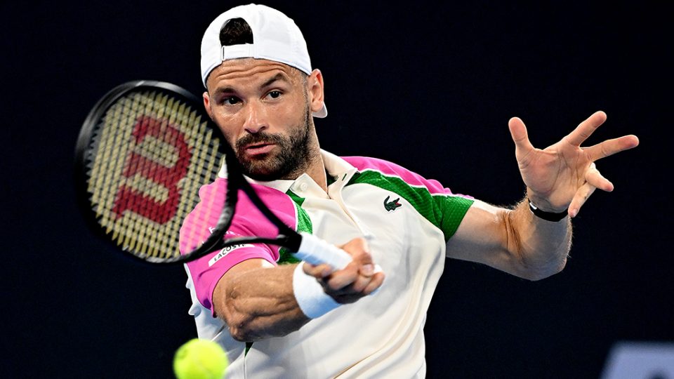 Grigor Dimitrov takes down Yannick Hanfmann in straight sets in the first round of the 2025 Brisbane International. Photo: Getty Images