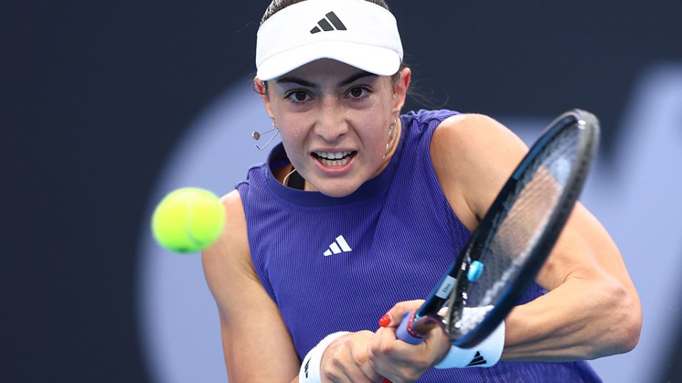 Elina Avanesyan takes down Paula Badosa in three sets in the second round of the 2025 Brisbane International on Tuesday. Photo: Getty Images